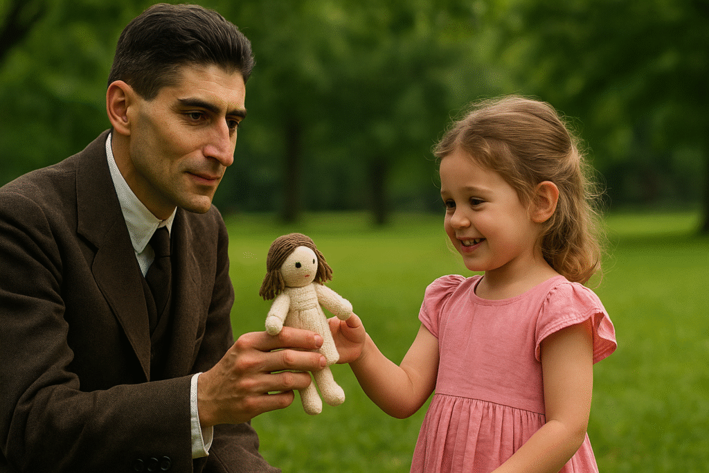 franz kafka with little girl in park